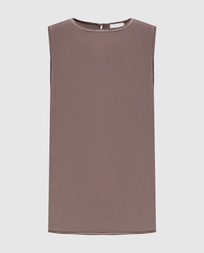 Peserico Brown silk top S08893D02372