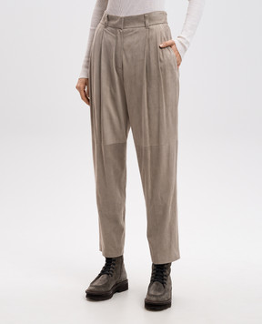 Brunello Cucinelli High rise suede trousers M0PCLP7614
