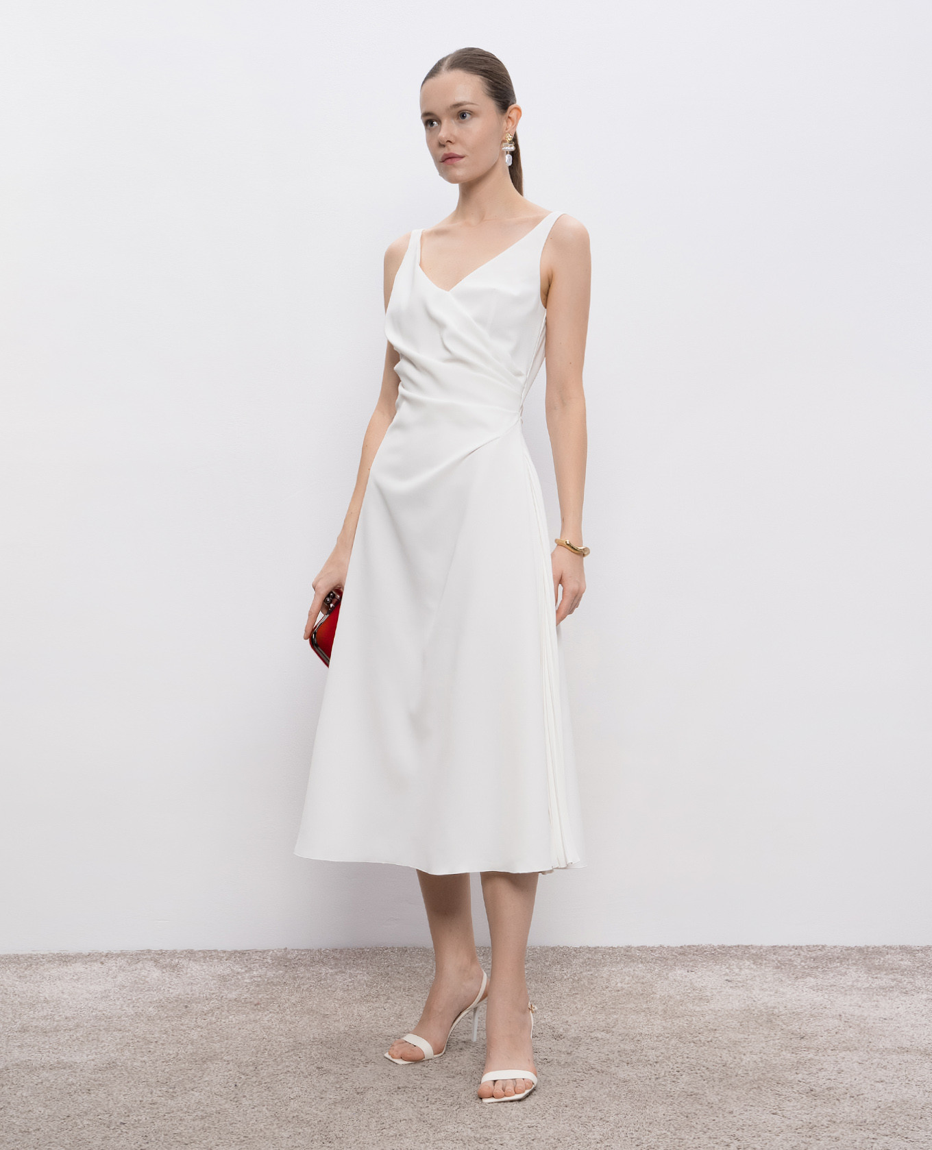 

White midi dress with drapery Ermanno Scervino