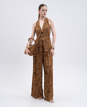 Twinset Brown animal print pants 252TP2474