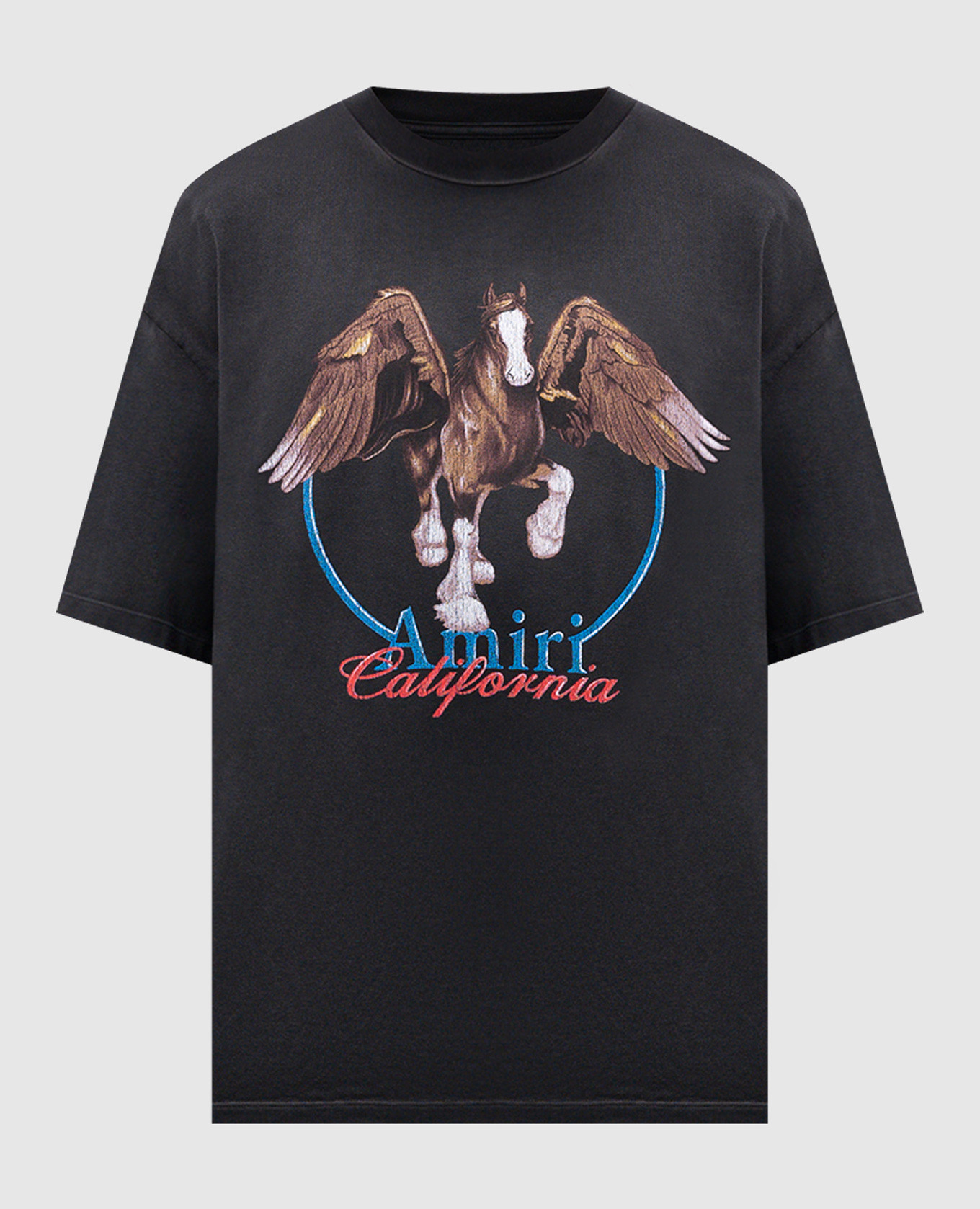 

Black WASH PEGASUS T-shirt with logo AMIRI