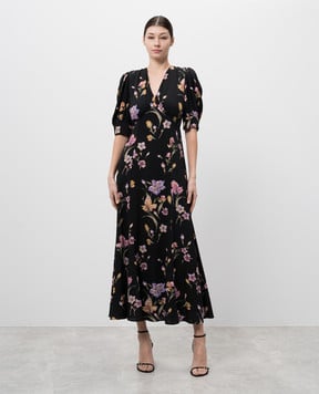 Twinset Black floral print midi dress 251TP2770