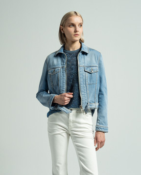 Ermanno Scervino Blue denim jacket with logo patch D440D312CNJ