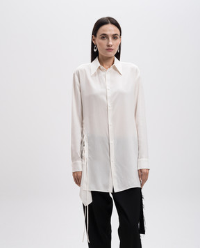 Y`S Yamamoto White blouse with lacing YOB13200