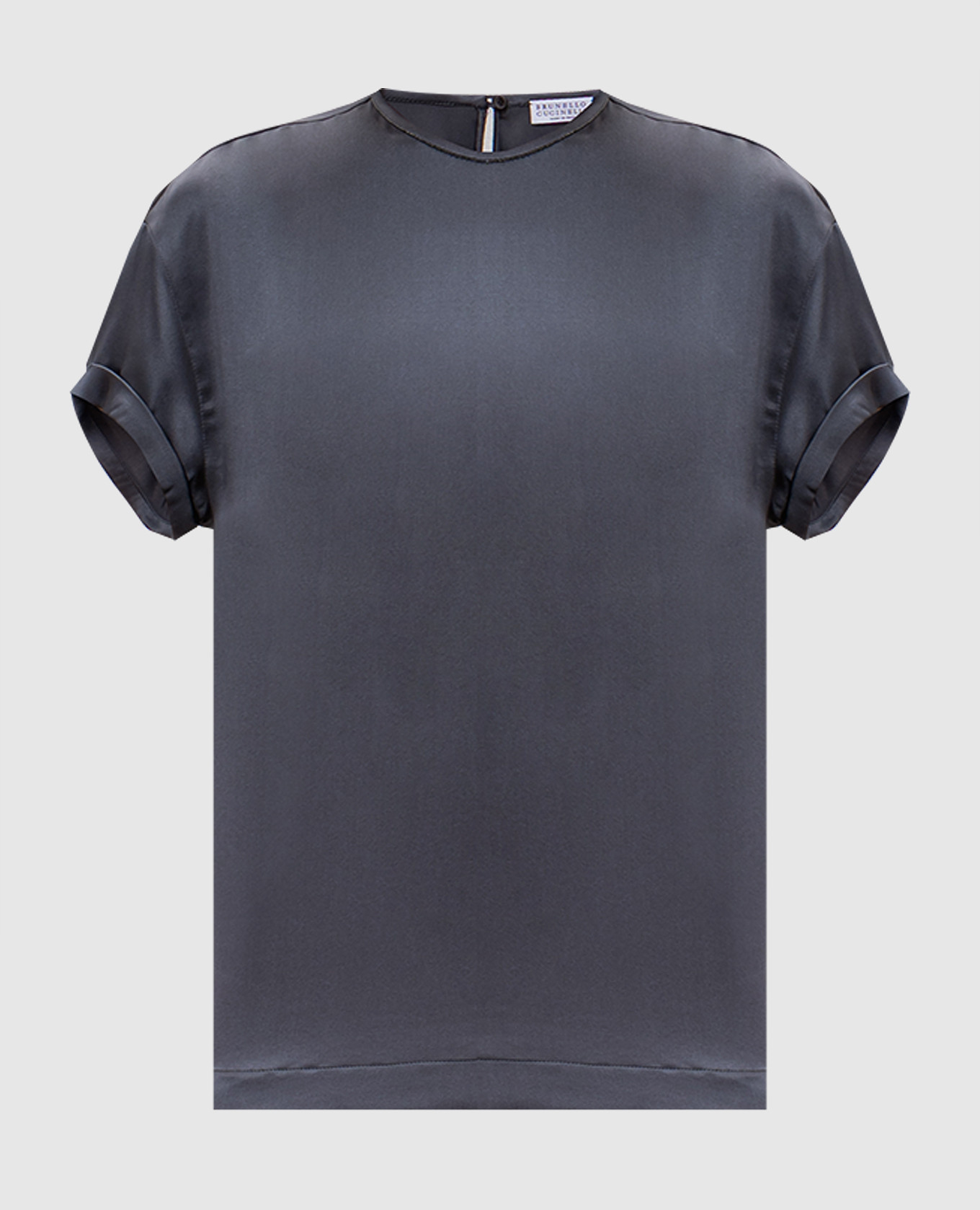 

Gray silk top with monil chain Brunello Cucinelli, Blue