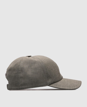 Stefano Ricci Green linen, wool and silk cap with logo monogram MCV510006EB127HA