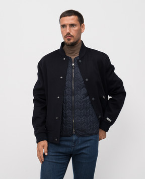 Canali Blue wool and cashmere bomber jacket with removable vest SG02870O40992