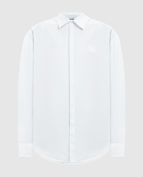 MSGM White shirt with logo monogram patch 3740ME02247505