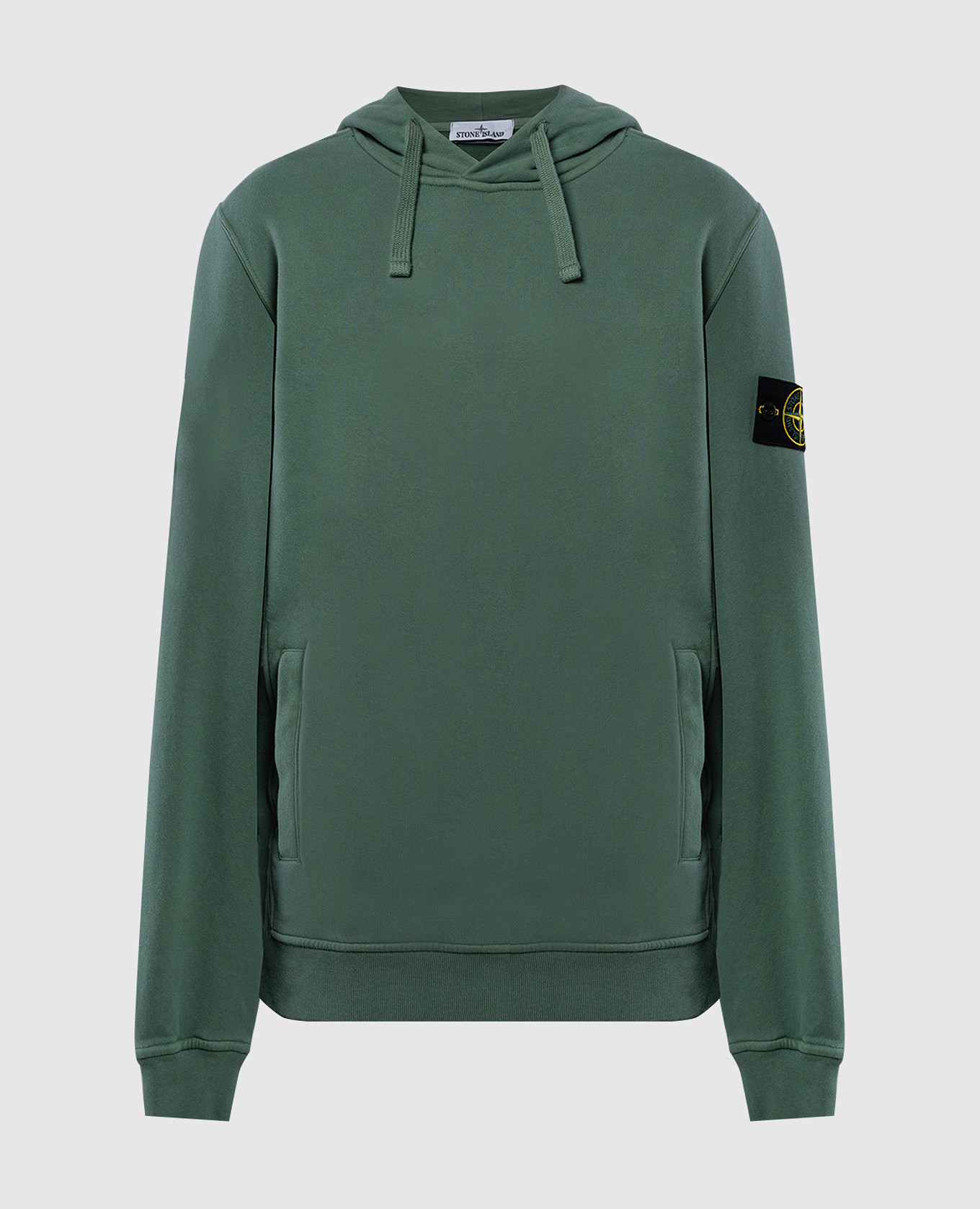 

Green hoodie with logo patch Stone Island, Зеленый