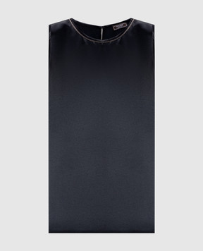 Peserico Black top with monil chain E08393D01514