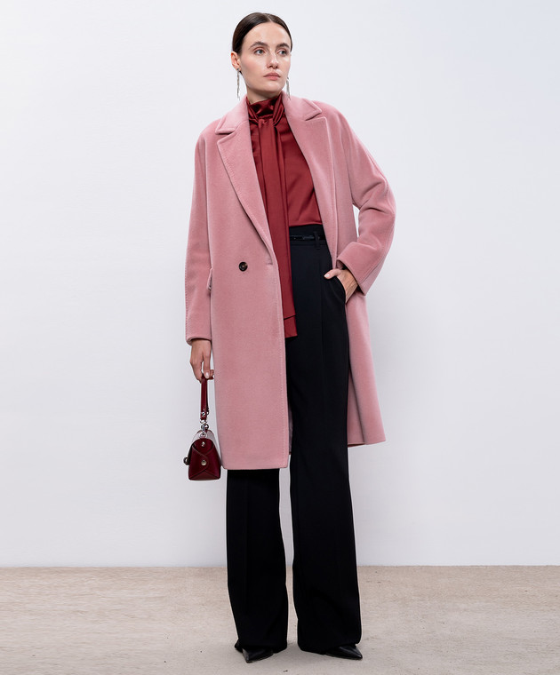 コート Mm Studio Pink Wool Cocco Coat Max Mara - COCCO pink double-breasted coat made of wool