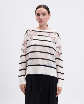 Twinset White striped wool jumper 252TP3252