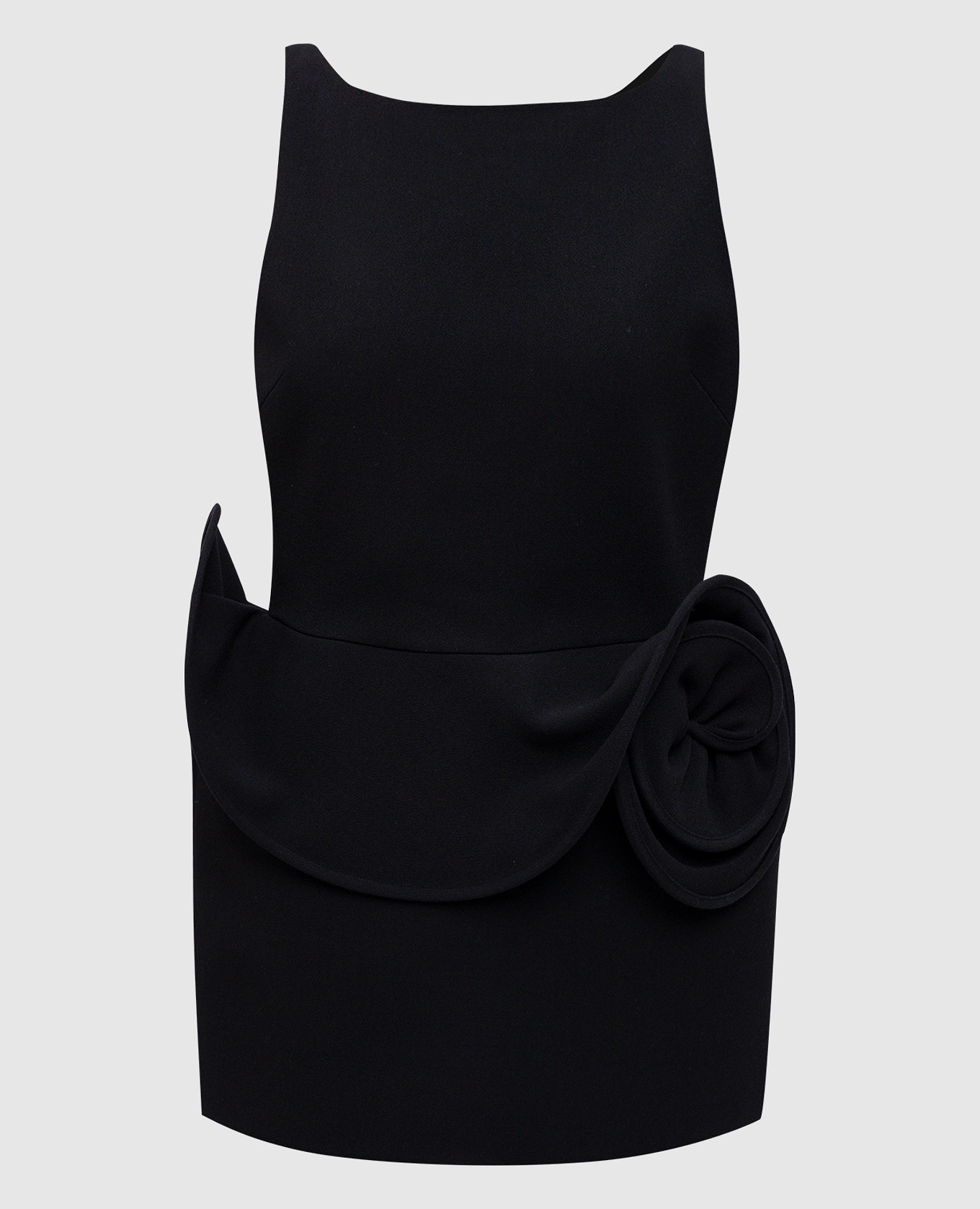 

Black mini sheath dress with floral applique Magda Butrym