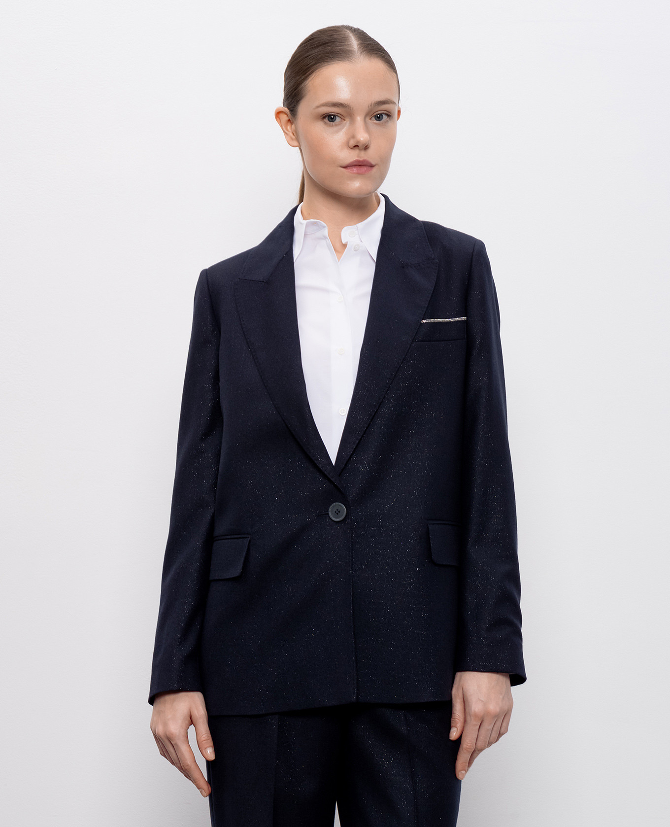 

Blue wool jacket with lurex Peserico
