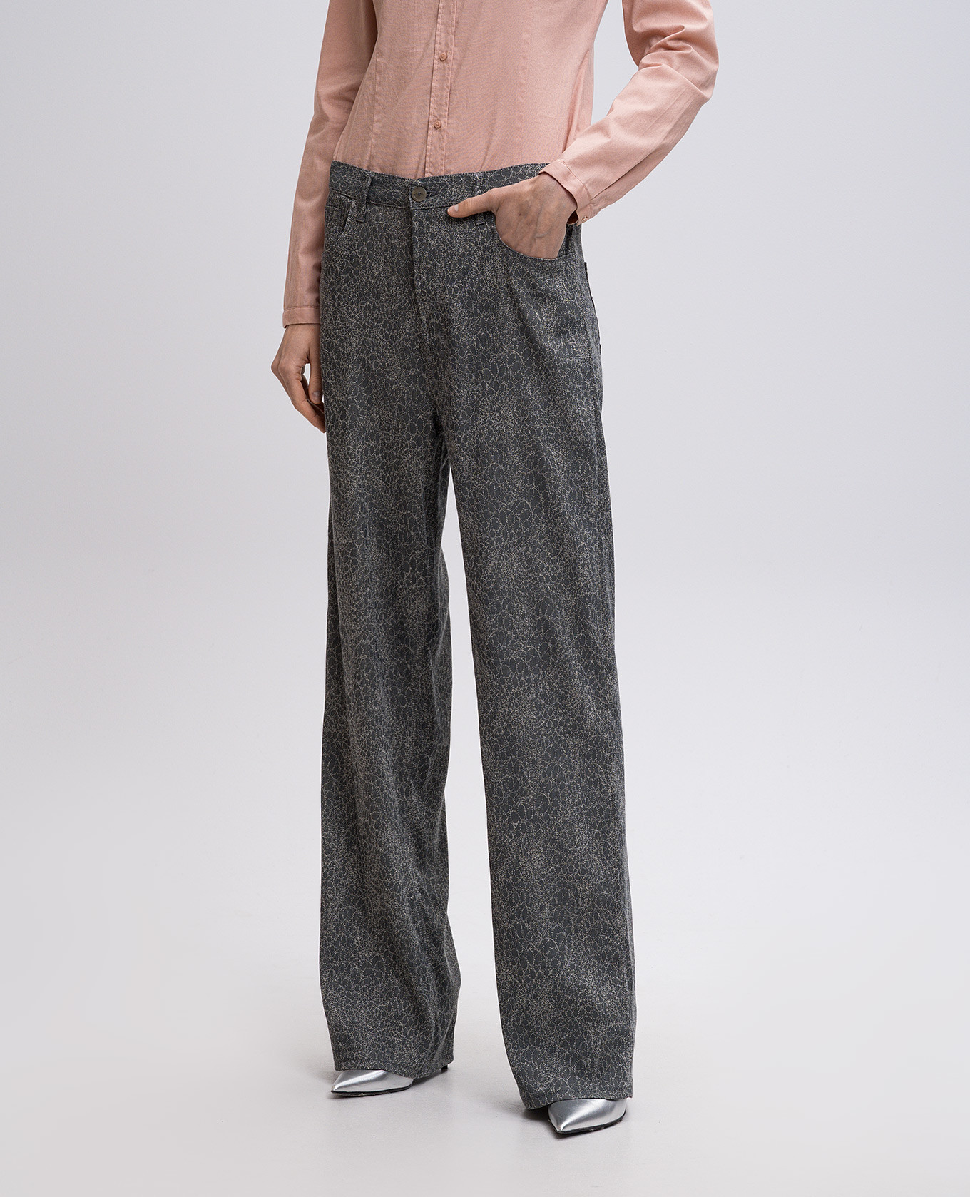 

Francine gray patterned linen pants Dondup, Grey