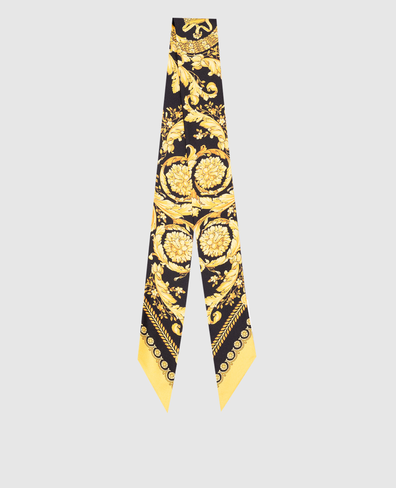 

Black printed silk twill ribbon Versace