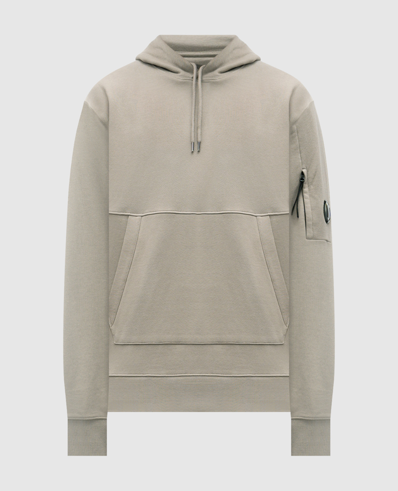 

Khaki hoodies with logo patch C.P. Company