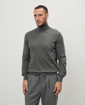 Brunello Cucinelli Gray wool and cashmere golf M2400103