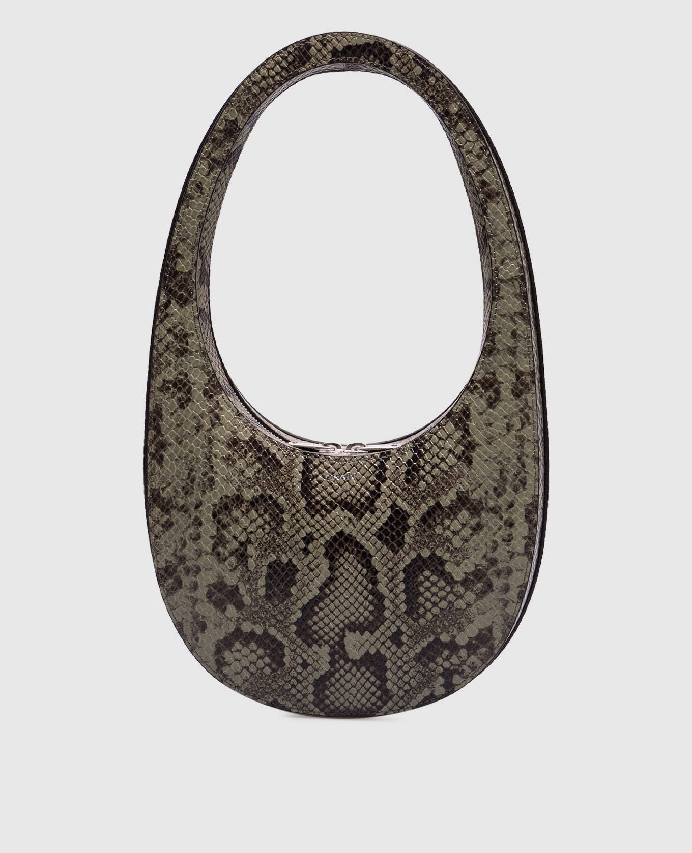 

Green leather hobo Swipe Bag with embossing under the skin of a reptile Coperni
