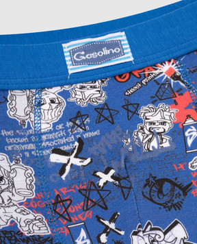 RiminiVeste Gasolino children's blue boxer briefs with graffiti print U3518