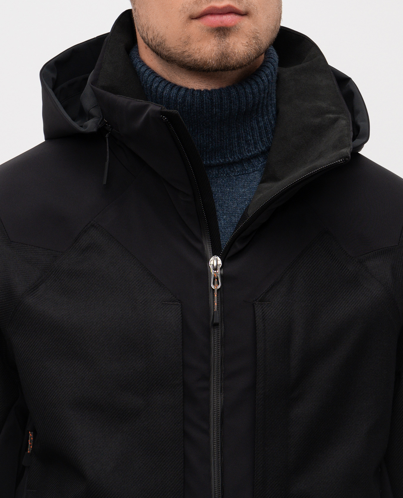 Black down jacket with wool and cashmere Sease 5