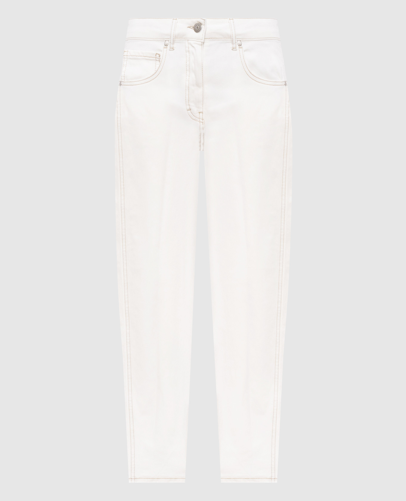 

White jeans with logo Peserico