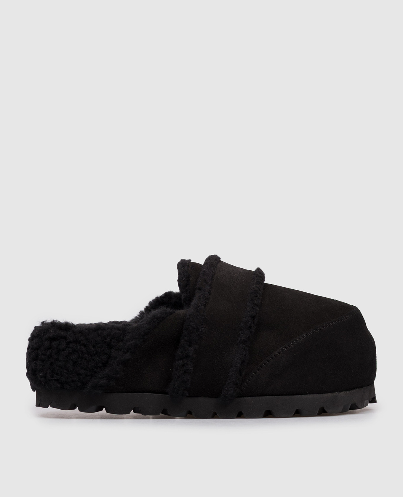 

Black suede clogs with fur trim and logo Inuikii