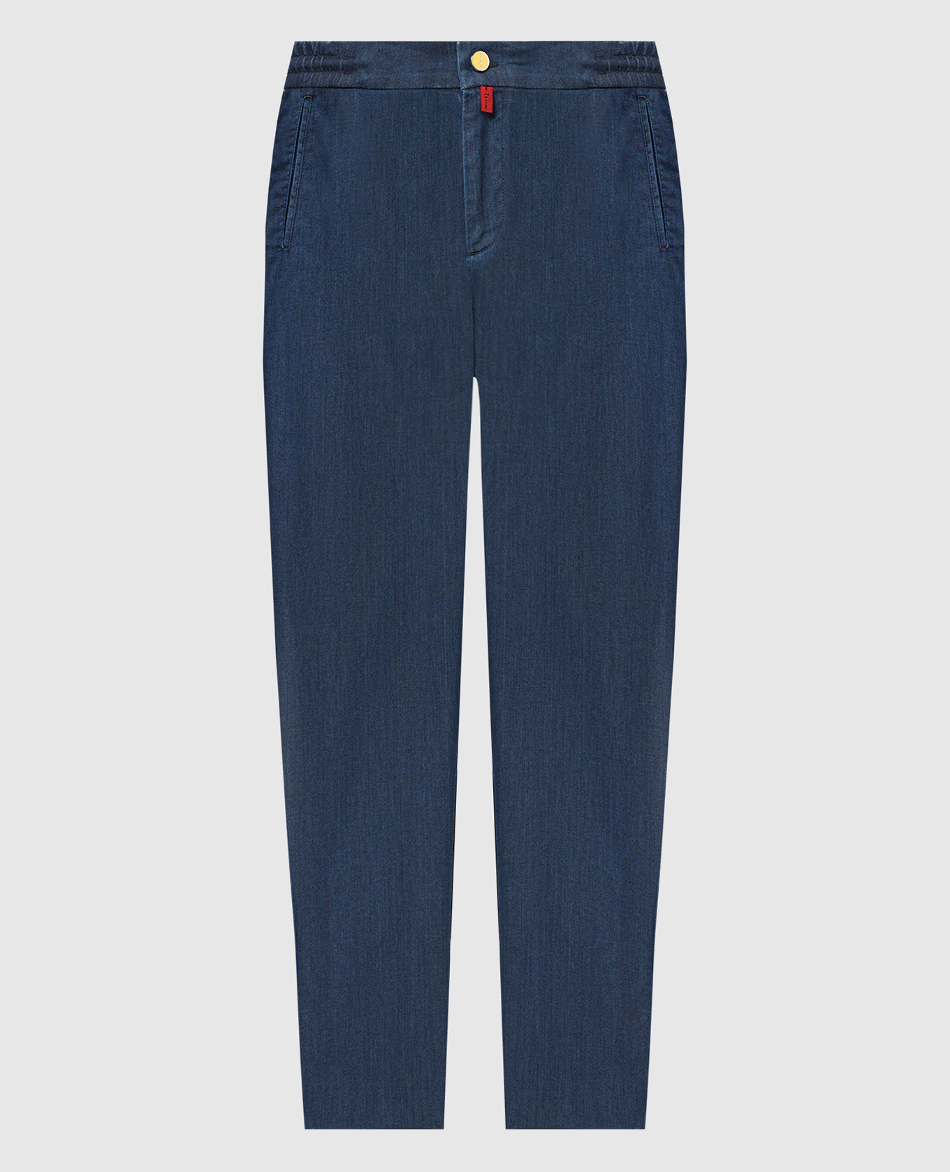 

Blue pants with logo patch Kiton, Синий