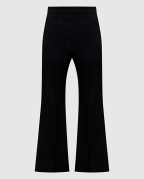 Rokh Black flared pants with wool R1CA106