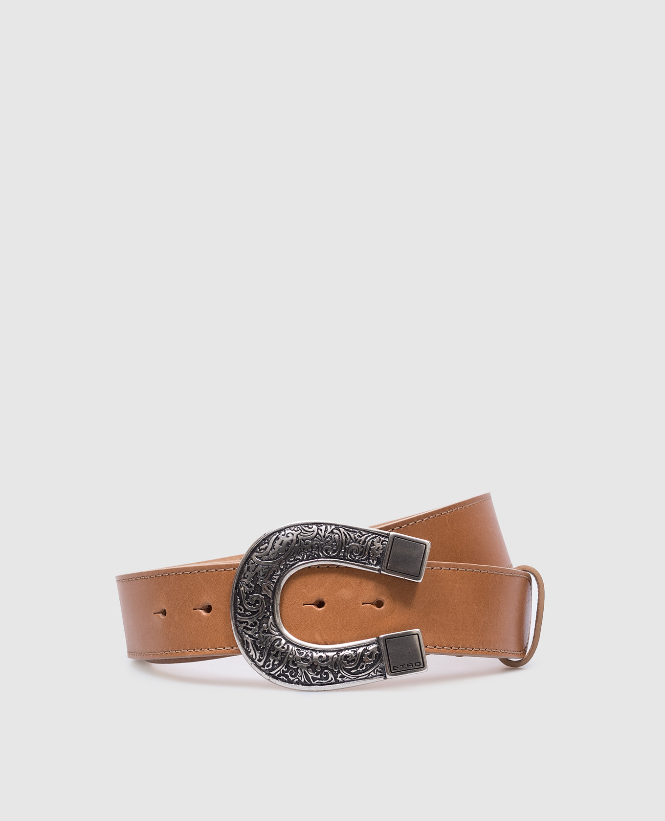 

Brown belt with a buckle in the form of a horseshoe Etro, Коричневый
