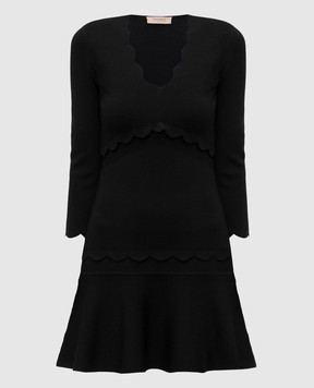 Twinset Black mini dress with logo 252TP3041
