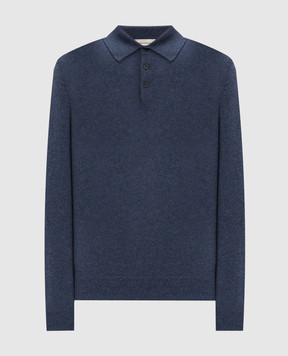 Cashmere&Whiskey Blue cashmere polo shirt MU7811312341R