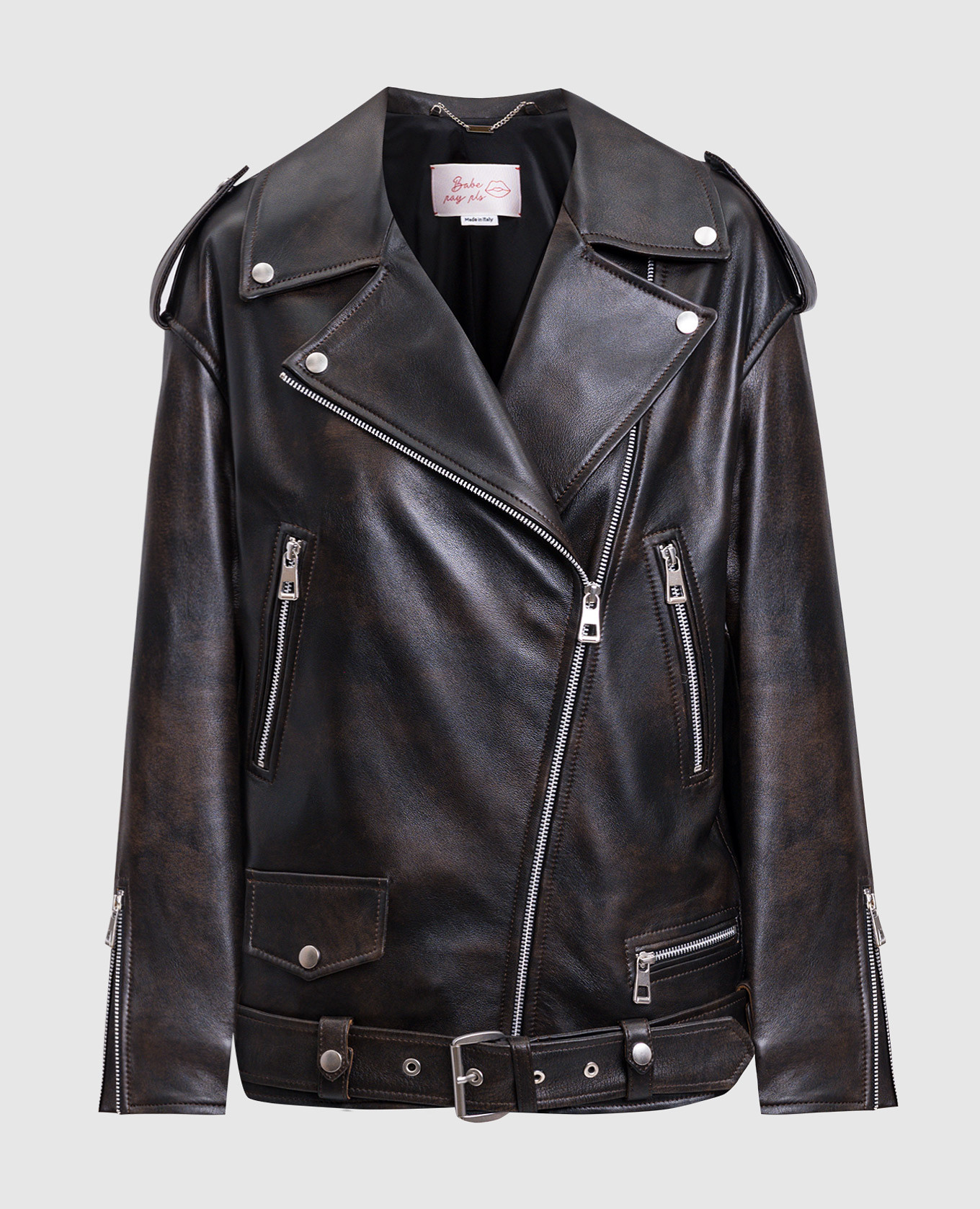 

Brown leather jacket Babe Pay Pls