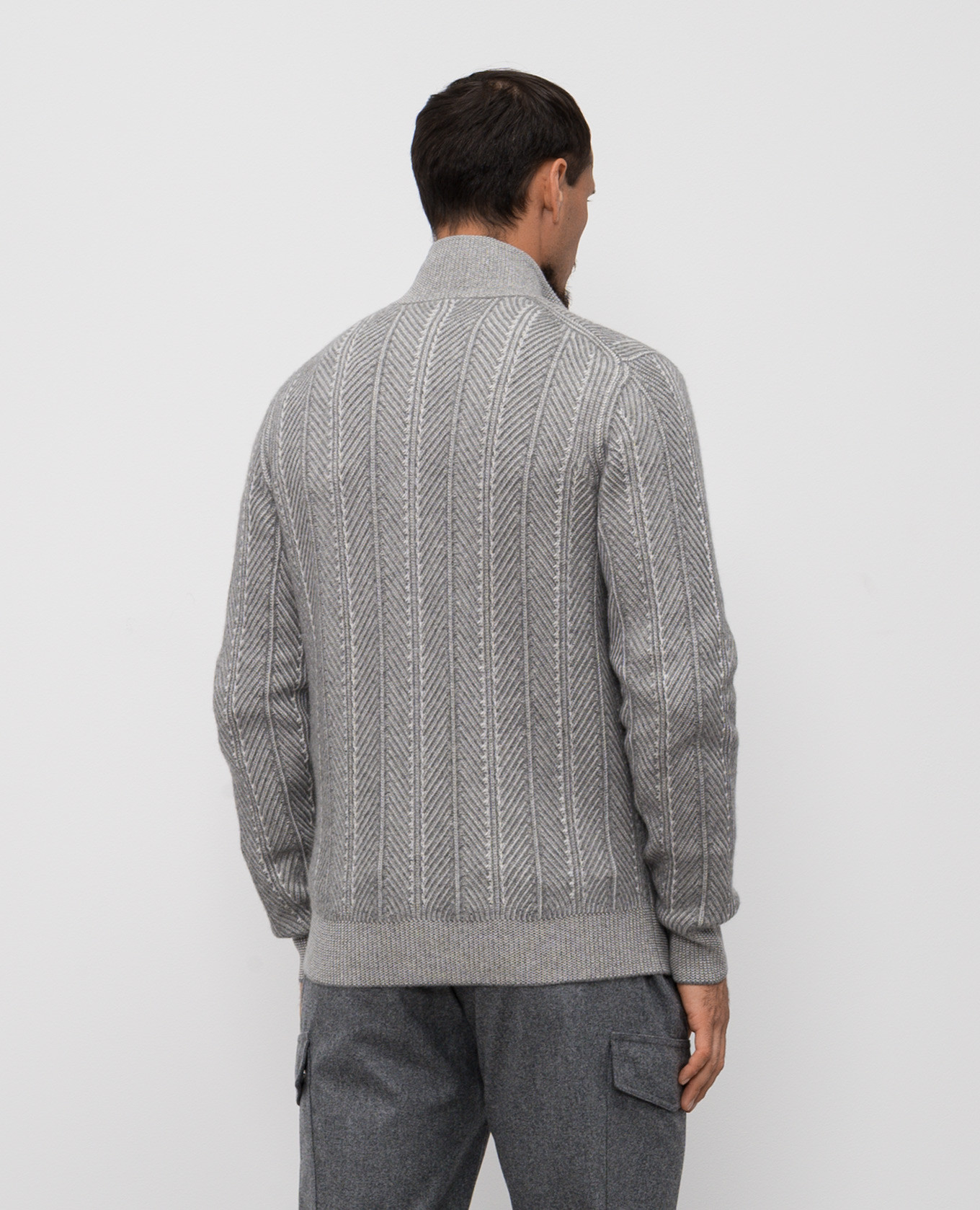 

Gray cashmere cardigan with pattern Brunello Cucinelli, Grey