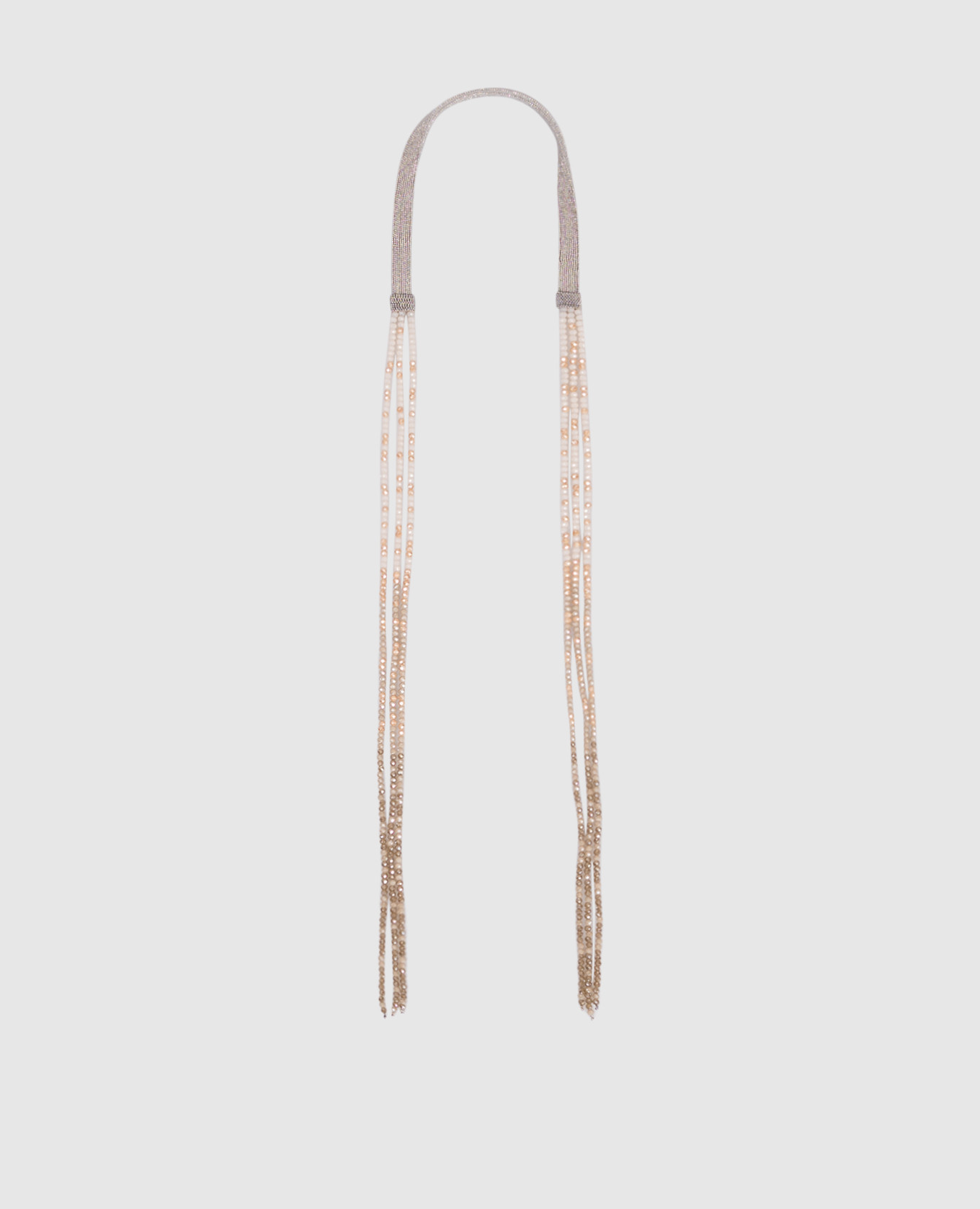 

Degradé necklace with monil chain and beads Peserico, Beige