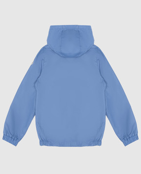 Moncler ENFANT Ambertine blue logo windbreaker for children 1A000355968E810