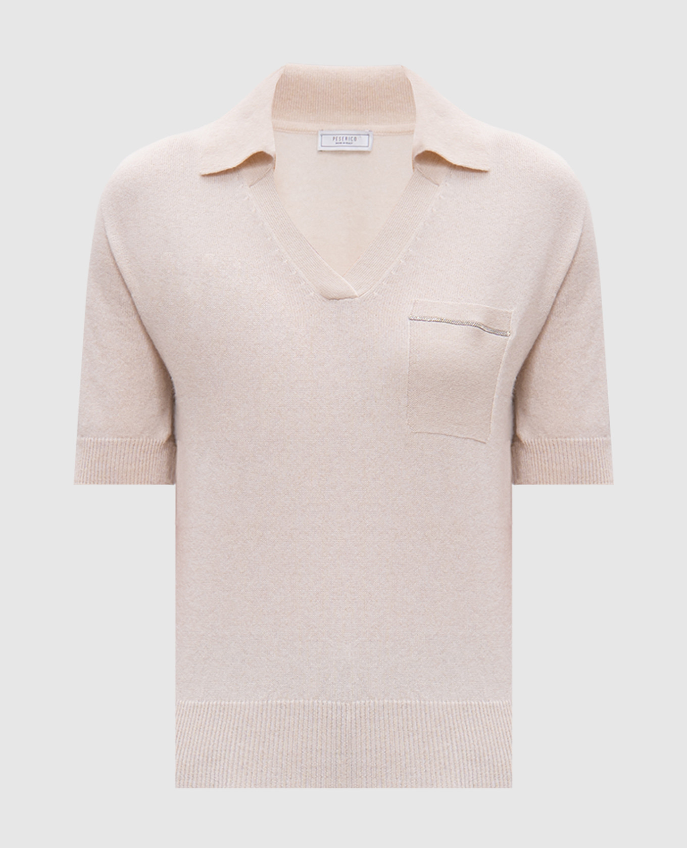 

Beige cashmere pullover with monil chain Peserico, Бежевый