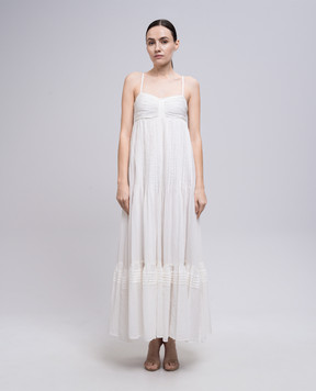 Twinset White maxi dress with logo 251LM2WDD