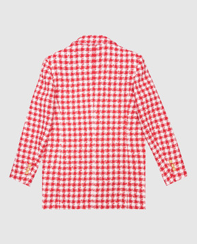 Balmain Children's red double-breasted tweed jacket BW2A24E0203