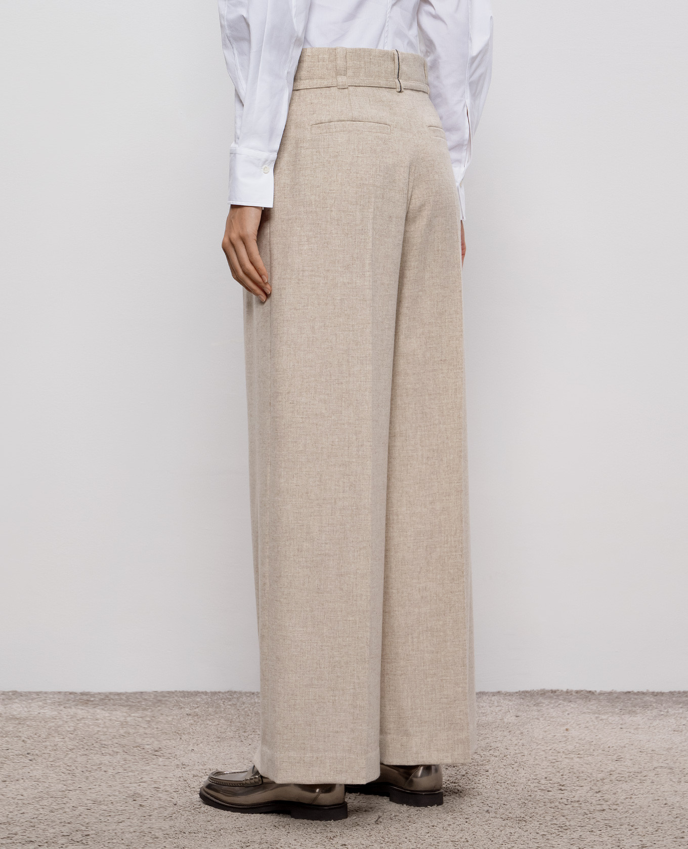 Beige wool and cashmere pants Brunello Cucinelli 4