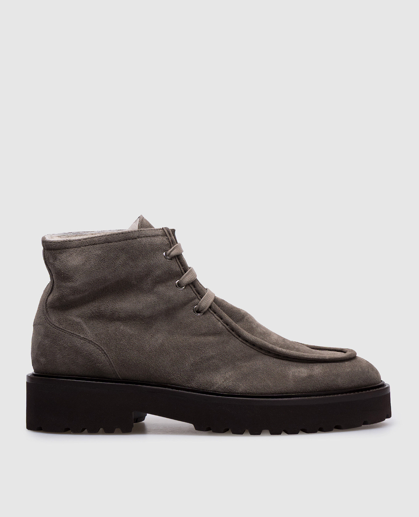 

Gray suede boots with fur Doucal's, Grey