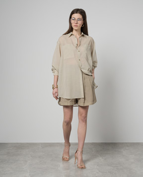 Philosophy di Lorenzo Serafini Khaki shorts with a reaper effect A03082122