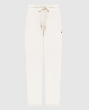 Moncler Beige joggers with logo patch K20938H0000689B0Q