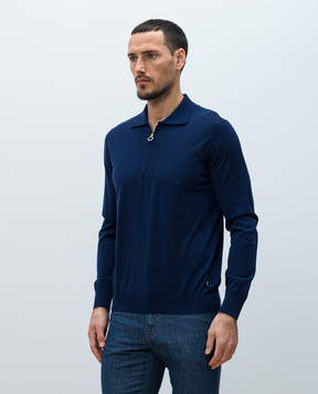 Stefano Ricci Blue cashmere polo shirt W505020P30W25102