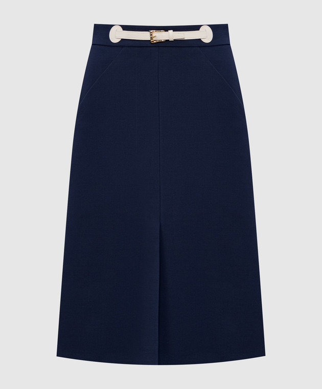 スカート VALENTINO SKIRT (7B3RADM51CF TB1) Valentino - Blue wool and silk midi skirt 7B3RADM51CF - shop