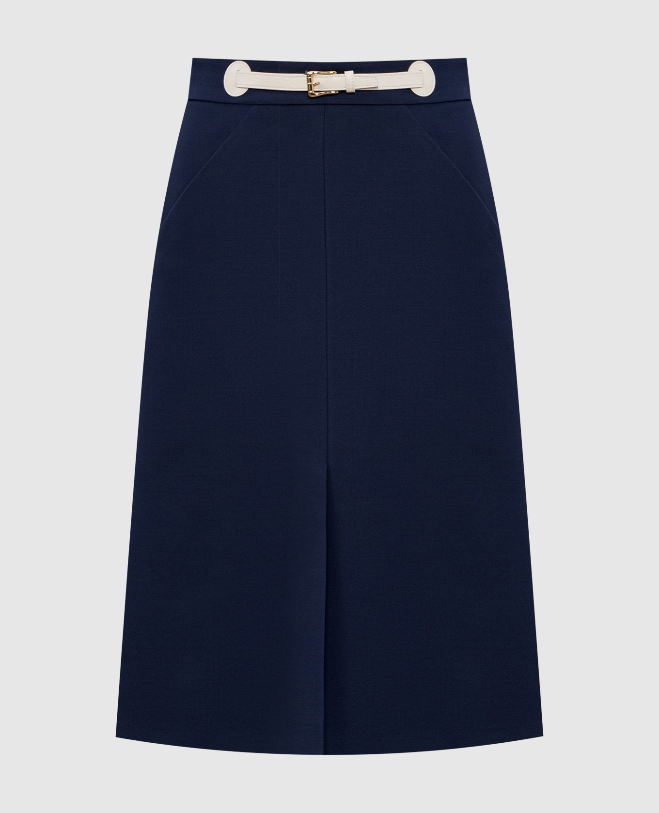 

Blue wool and silk midi skirt Valentino