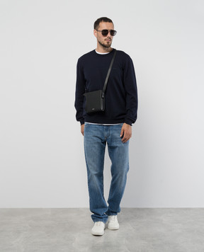 A.P.C Blue wool jumper with logo embroidery WVAWMH23285