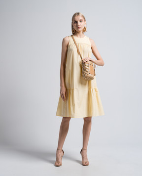 Peserico Yellow dress with monil chain S0216002769