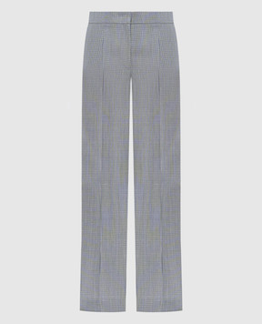 Jil Sander Gray pants made of wool in a check with slits J02KA0265J40177