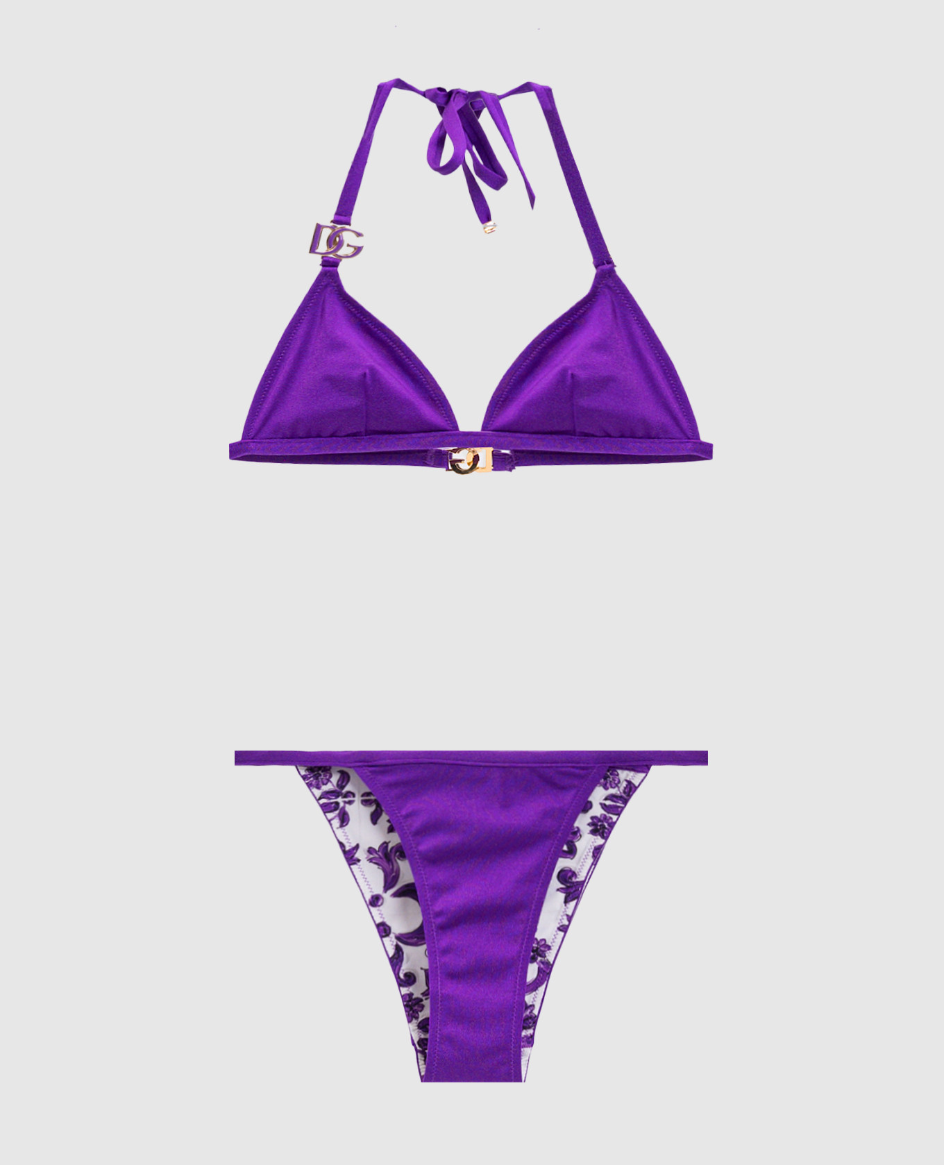 Purple swimsuit with DG logo Dolce&Gabbana